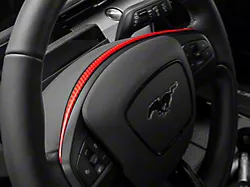 SpeedForm Steering Wheel Trim; Red Carbon Fiber (21-25 Mustang Mach-E)