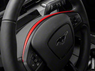 SpeedForm Steering Wheel Trim; Red Carbon Fiber (21-25 Mustang Mach-E)