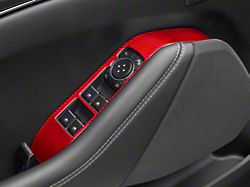 SpeedForm Window Switch Trim; Red Carbon Fiber (21-24 Mustang Mach-E)