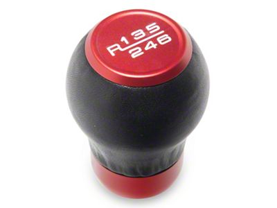 SpeedForm 6-Speed Leather Shift Knob; Red (24-25 Mustang GT, Dark Horse)