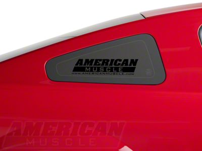 SEC10 AmericanMuscle Quarter Window Decal; Gloss Black (79-14 Mustang)