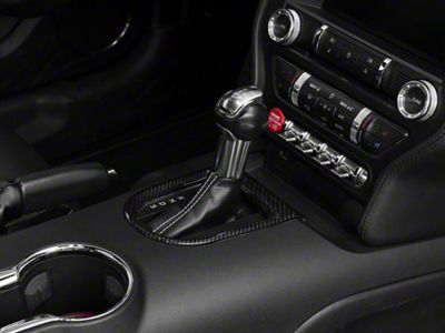 SpeedForm Automatic Gear Surround Trim; Carbon Fiber Style (15-23 Mustang GT, EcoBoost, V6)