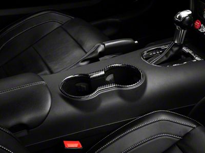 SpeedForm Cup Holder Trim; Carbon Fiber Style (15-23 Mustang)