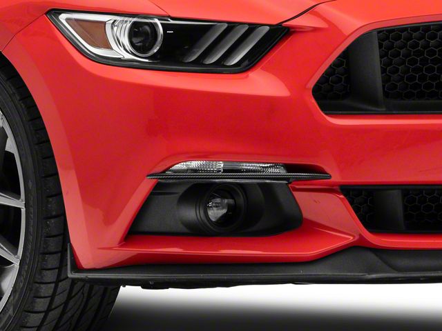SpeedForm Fog Light Lid Trim; Carbon Fiber Style (15-17 Mustang GT, EcoBoost, V6)