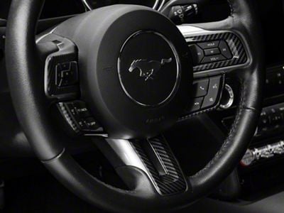 SpeedForm Steering Wheel Trim; Carbon Fiber Style (15-23 Mustang)