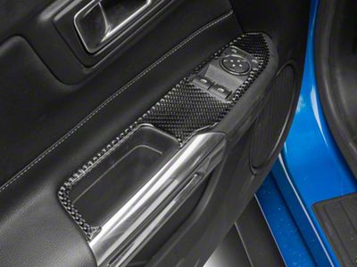 SpeedForm Door Switch Panel Accent Trim; Domed Carbon Fiber (15-23 Mustang)