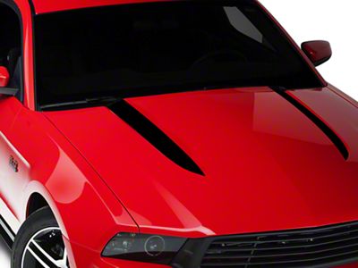 SpeedForm Hood Accent Decal; Gloss Black (10-12 Mustang GT, V6)