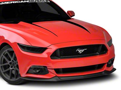 SpeedForm Hood Graphic Decal; Gloss Black (15-17 Mustang GT, EcoBoost, V6)