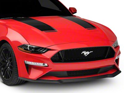 SEC10 Hood Stripes; Gloss Black (18-23 Mustang GT, EcoBoost)