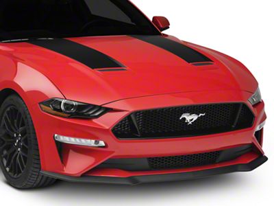 SpeedForm Hood Stripes; Matte Black (18-23 Mustang GT, EcoBoost)