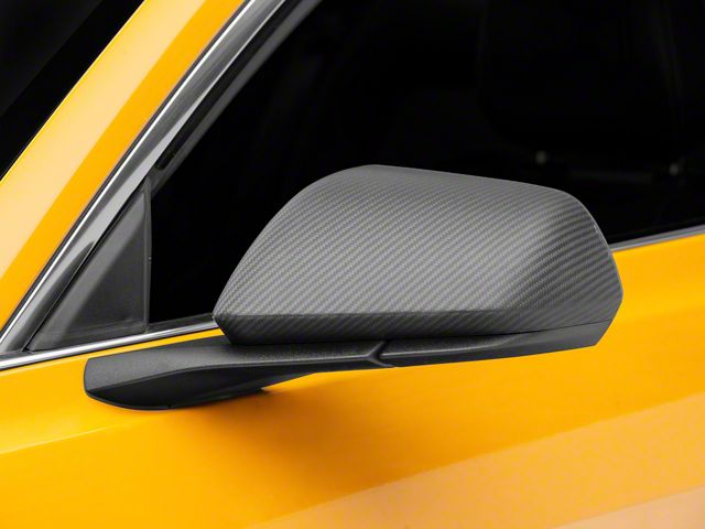 SpeedForm Mirror Covers; Matte Carbon (15-23 Mustang w/o Mirror Signals)