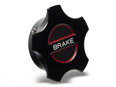 SpeedForm Modern Billet Brake Fluid Cap Cover; Black (15-23 Mustang)
