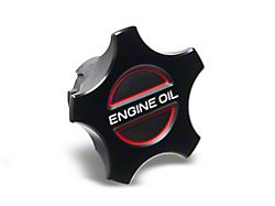 SpeedForm Modern Billet Oil Cap; Black (15-23 Mustang EcoBoost)