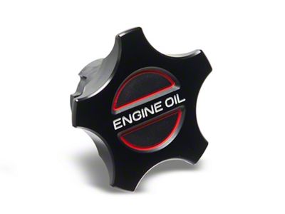 SpeedForm Modern Billet Oil Cap; Black (15-23 Mustang EcoBoost)