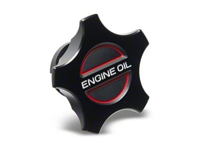 SpeedForm Modern Billet Oil Cap; Black (18-23 Mustang GT)