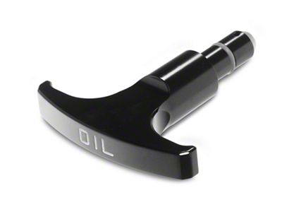 SpeedForm Modern Billet Oil Dipstick Handle; Black (05-23 Mustang GT)