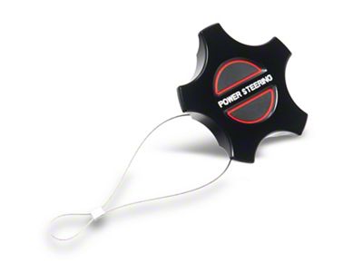 SpeedForm Modern Billet Power Steering Cap; Black (05-10 Mustang)