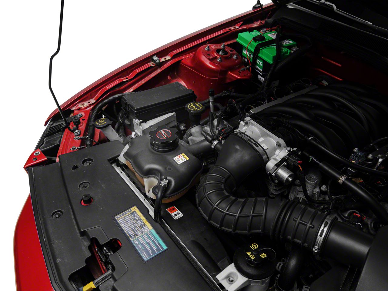 UPR Products Billet A/C Fill Line Cap Cover Kit For 2005-2010 Ford Mustang - Brushed Satin Finish