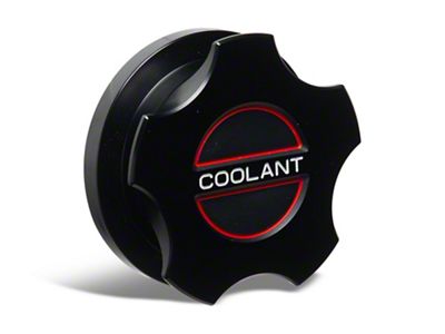 SpeedForm Modern Billet Radiator Cap Cover; Black (15-23 Mustang)