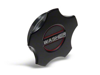 SpeedForm Modern Billet Washer Fluid Cap; Black (05-10 Mustang)
