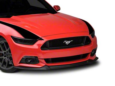 SEC10 Outer Hood Stripes; Gloss Black (15-17 Mustang)