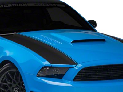 SEC10 Outer Hood Stripes; Matte Black (13-14 Mustang)