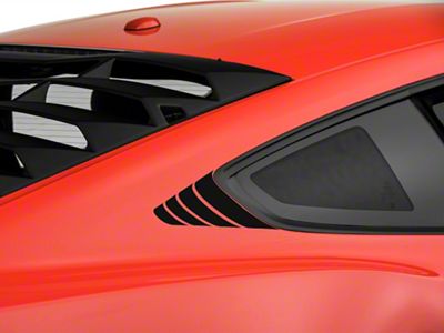 SEC10 Quarter Window Accent Decals; Gloss Black (15-23 Mustang Fastback)