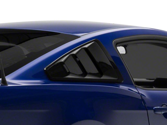 SpeedForm Quarter Window Louvers; Gloss Black (05-14 Mustang Coupe)