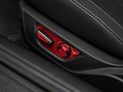 SpeedForm Seat Adjustment Trim; Red Carbon (15-23 Mustang)