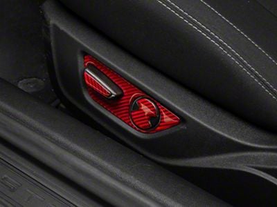 SpeedForm Seat Adjustment Trim; Red Carbon (15-23 Mustang)