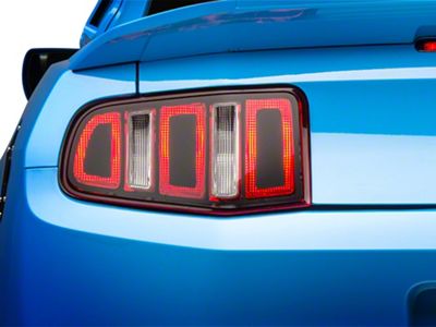 SpeedForm Tail Light Conversion Decal Kit; Matte Black (10-12 Mustang)