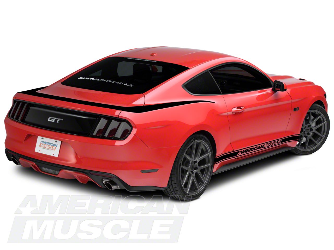 SEC10 Mustang Upper Rear Surround Decal; Gloss Black 432958 (15-23 ...