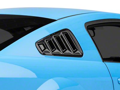 SpeedForm Quarter Window Louvers; Gloss Black (05-09 Mustang Coupe)