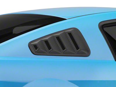 SpeedForm Quarter Window Louvers; Textured Carbon Appearance (05-09 Mustang Coupe)