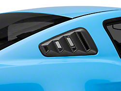 SpeedForm Quarter Window Louvers; Textured Carbon Appearance (10-14 Mustang Coupe)