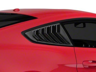 SpeedForm Sport Quarter Window Louvers; Gloss Black (15-23 Mustang Fastback)
