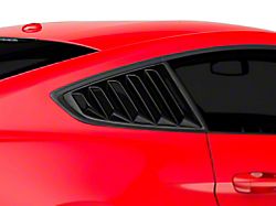 SpeedForm Vintage Quarter Window Louvers; Gloss Black (15-23 Mustang Fastback)