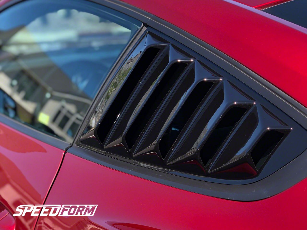Advancetuning OE Style Gloss Black Rear Window Louvers For 2015-2023 Ford Mustang Coupe - Left & Right Set