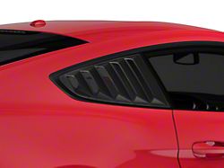 SpeedForm Vintage Quarter Window Louvers; Matte Black (15-23 Mustang Fastback)