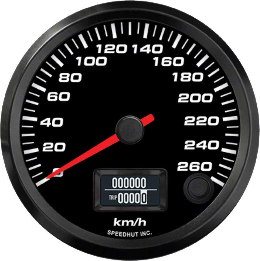 Fast Speedometer Ev Speedhut Universal AM EV Series AEM 3-3/8-Inch Speedometer Gauge; 260 ...