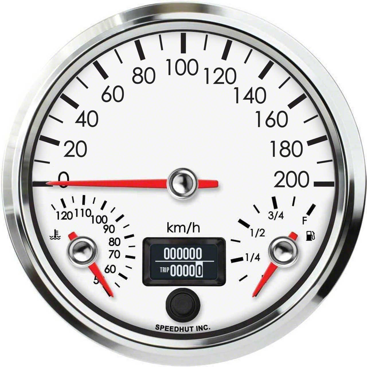 Speedhut Universal AM Legacy Series 4-1/2-Inch 200 KM/H Speedometer ...