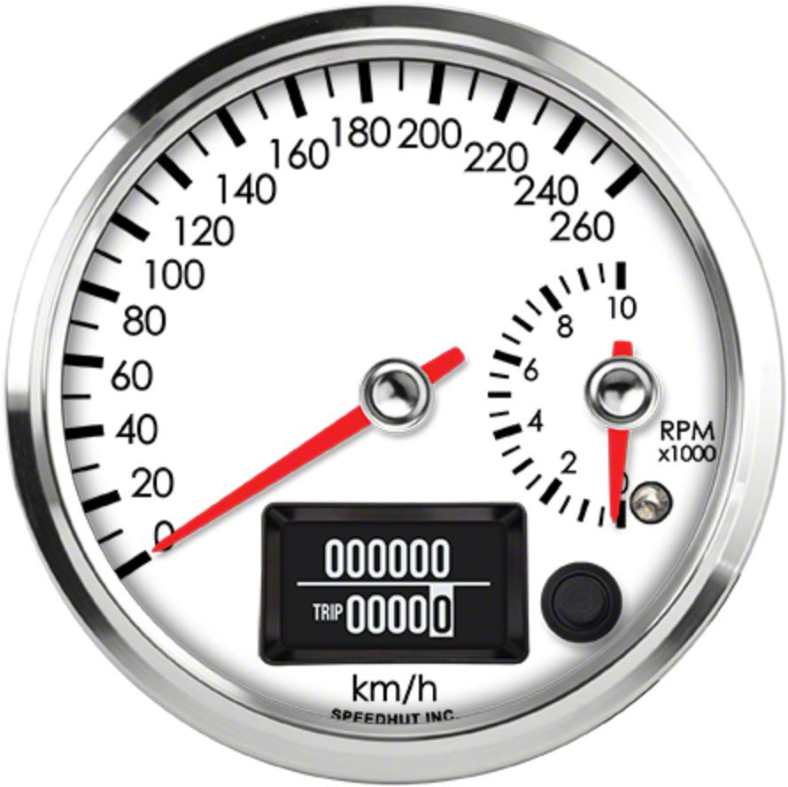 Speedhut Universal AM Legacy Series 4-Inch Dual Gauge; 260 KM/H GPS ...