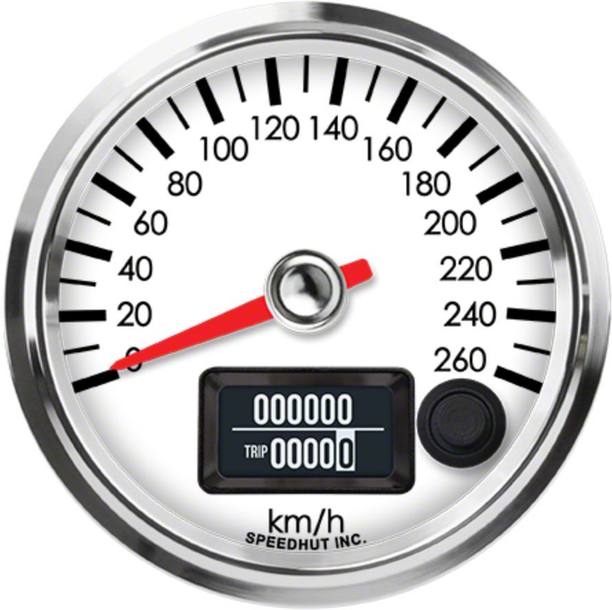 Speedhut Universal AM Legacy Series 2-5/8-Inch GPS Speedometer; 260 KM ...