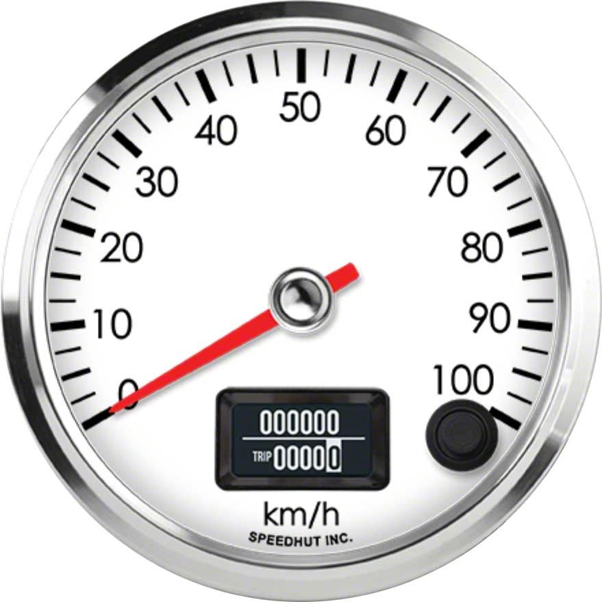 Speedhut Universal AM Legacy Series 3-3/8-Inch GPS Speedometer; 100 KM ...