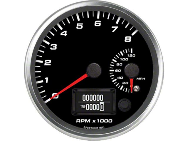 Tachometer Rpm Speedmaster Speedhut Universal AM Revolution Series 4-1/2-Inch Dual Gauge; 8,000 ...