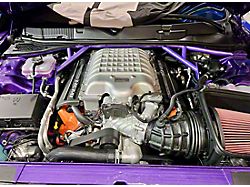 4-Point Front Strut Tower Brace; Go Mango (15-23 6.2L HEMI Challenger)