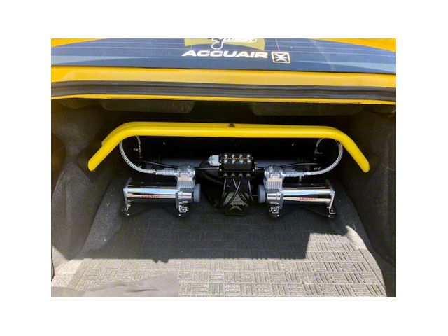 SpeedLogix Arched 2-Point Rear Shock Tower Brace; Yellow (08-23 Challenger)