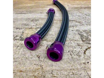 SpeedLogix Red Nylon Braided Oil Catch Can Line Kit; Gold Fitting (09-23 5.7L HEMI Challenger w/o Shaker Hood)