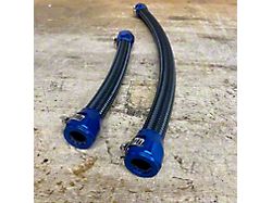 Stainless Steel Braided Oil Catch Can Line Kit; Blue Fitting (06-23 5.7L HEMI Charger w/o Shaker Hood)