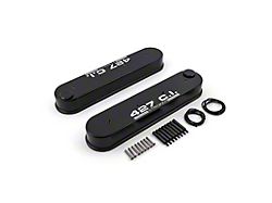 Speedmaster 427 C.I. Stroker Aluminum Valve Covers without Coil Mounts; Black (98-02 5.7L Camaro; 10-15 6.2L Camaro)